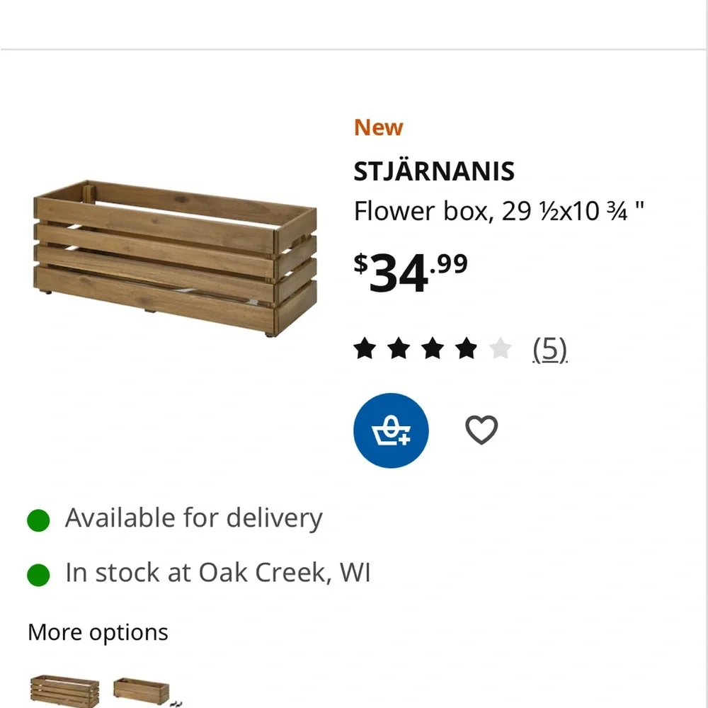 STJÄRNANIS Wooden Flower Box from IKEA - NEW!